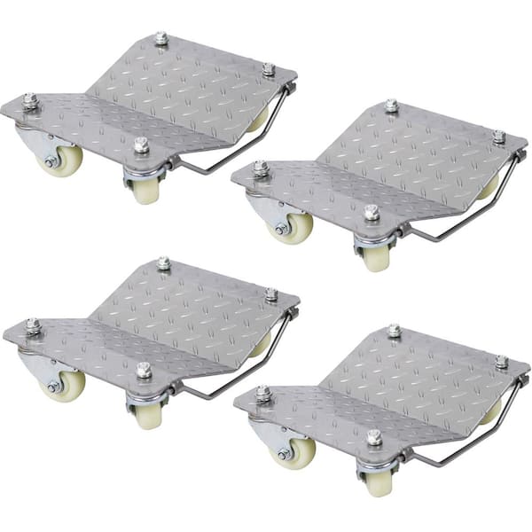 6000 lbs. Capacity Car Dolly, Heavy-Duty 4-Tire Wheel Dolly, Gray