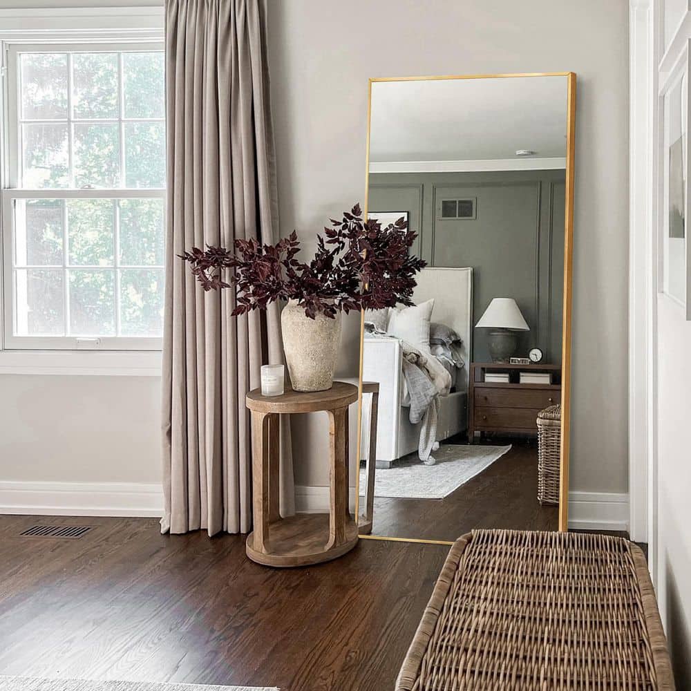 22 in. W x 65.1 in. H Oversized Gold Metal Frame Modern Classic Full Length Floor Standing Mirror price history on PriceWatchPro