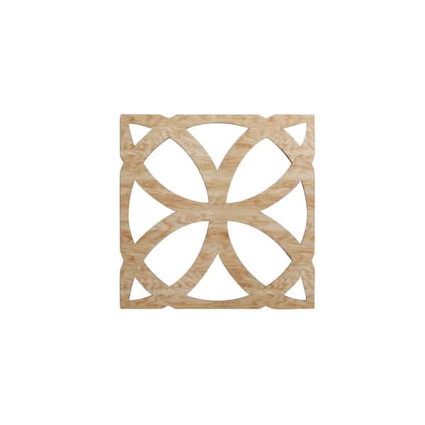 Ekena Millwork 7-3/8 in. x 7-3/8 in. x 1/4 in. Red Oak Extra Small Daventry Decorative Fretwork Wood Wall Panels (20-Pack)