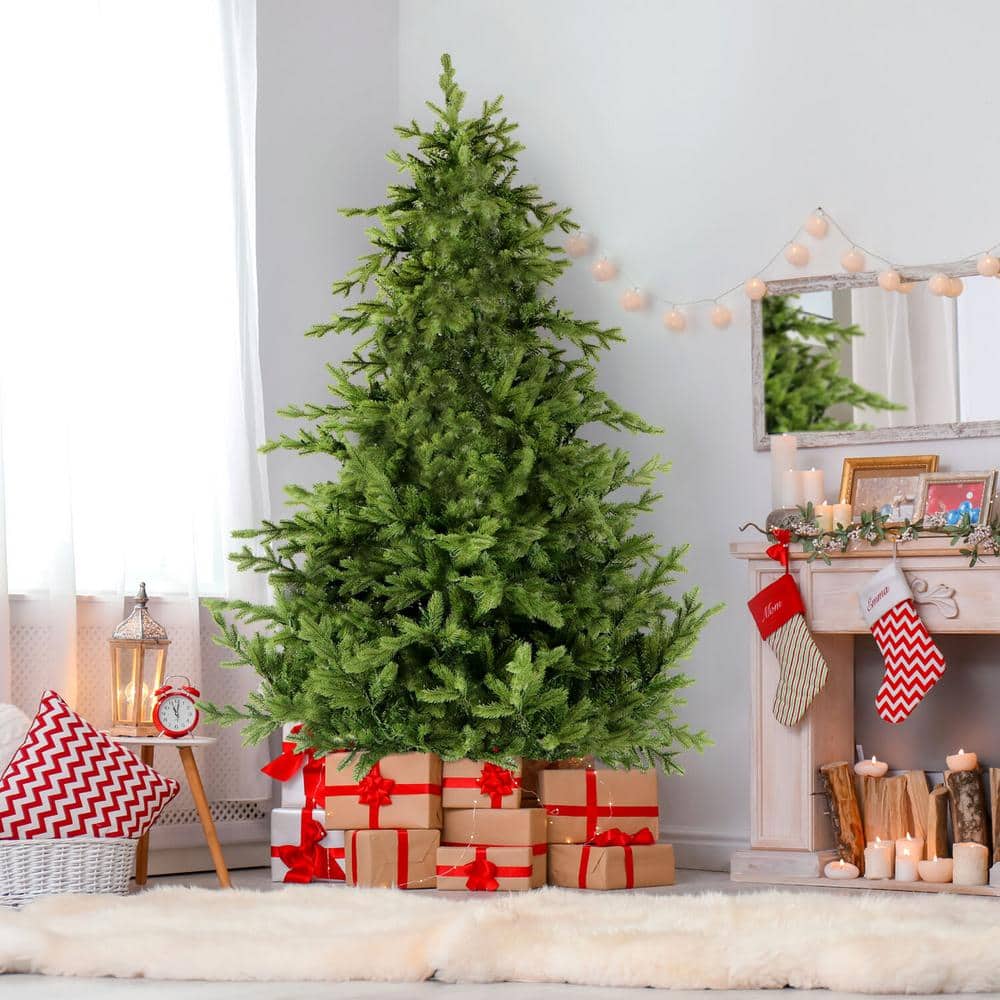 9-Foot Green Pine Artificial Christmas Tree with Hinged Branches