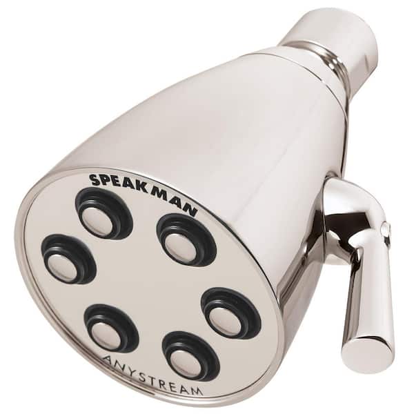 Speakman 3-Spray 2.8 in. Single Wall Mount Fixed Adjustable Shower Head in Polished Nickel