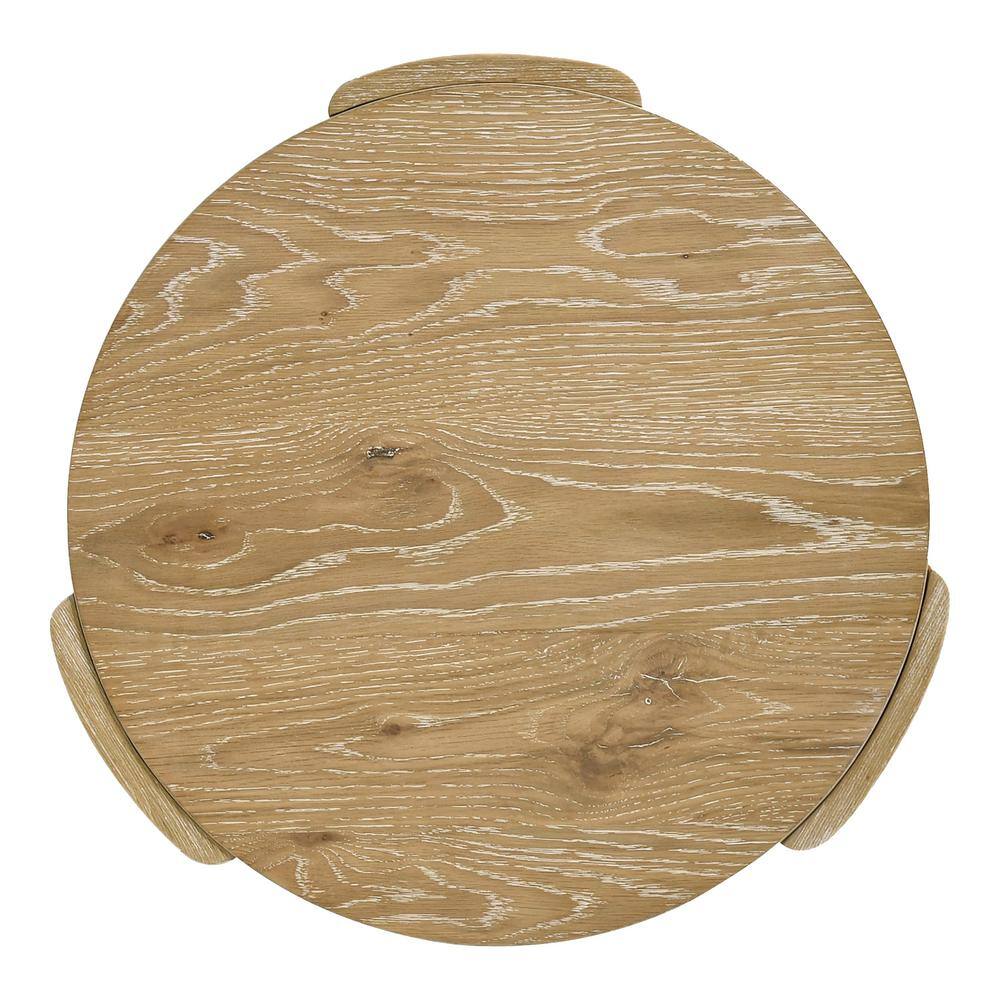 Ashford 20 in. Oak Round Wood End Table with Plinth Base - thumbnail 7