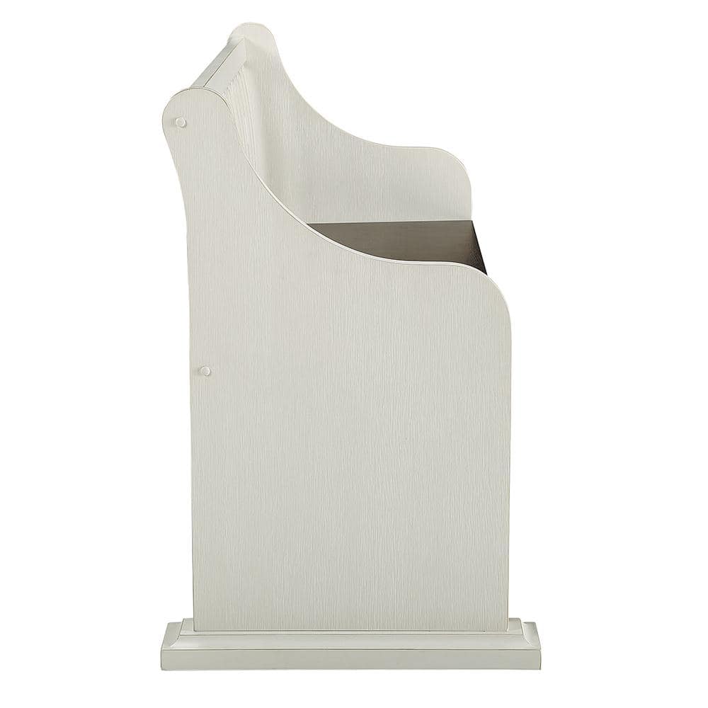 Joanna Two-Tone Dark Oak and Ivory High-Back Farmhouse Bench