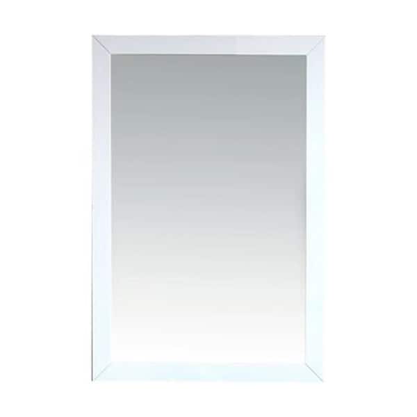 Laviva Sterling 24 in. W x 30 in. H Rectangular Wood Framed Wall Bathroom Vanity Mirror in White