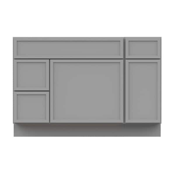48 in. W x 21 in. D x 32.5 in. H Bath Vanity Cabinet without Top in Gray (Unassembled)