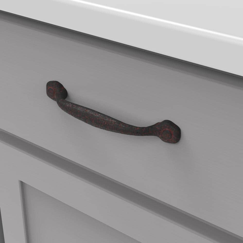 Rustic Iron 7-Inch Matte Cabinet Bar Handle with Mounting Hardware