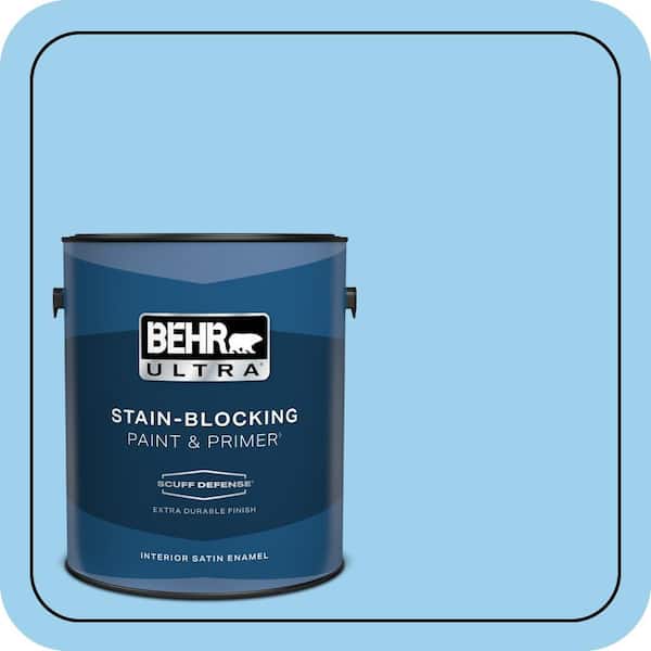 BEHR ULTRA 1 gal. #P500-3 Spa Blue Extra Durable Satin Enamel Interior Paint & Primer