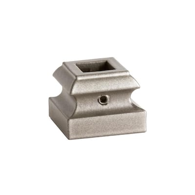 Square Hole 1.3125 in. Aluminum Level Baluster Shoe in Ash Grey