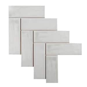 2 in. x 8 in. Herringbone Gray 11.125 in. x 15.25 in. Matte Ceramic Mosaic Tile (8.25 sq. ft. /Case)