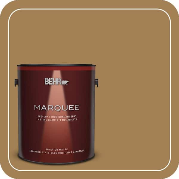 BEHR MARQUEE 1 gal. #MQ2-14 Lavish Gold One-Coat Hide Matte Interior Paint & Primer