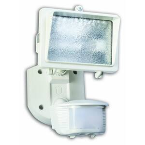 150-Watt 180-Degree White Motion Activated Outdoor Flood Light with Bulb and Single Head