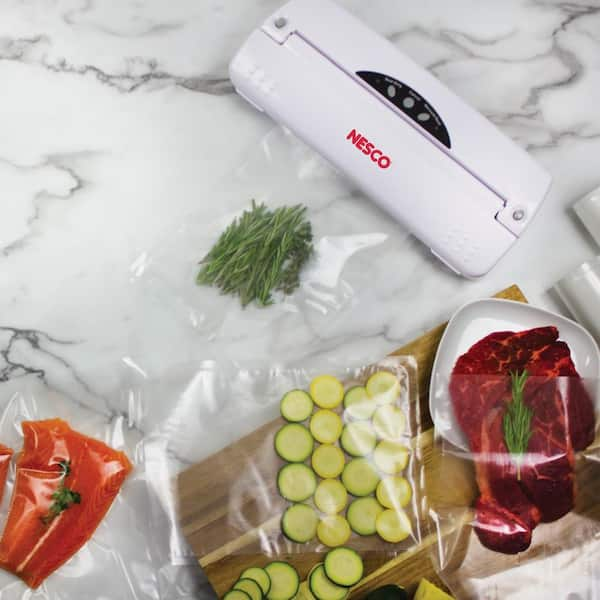 Nesco White Food Vacuum Sealer with Bags VS-01 - The Home Depot