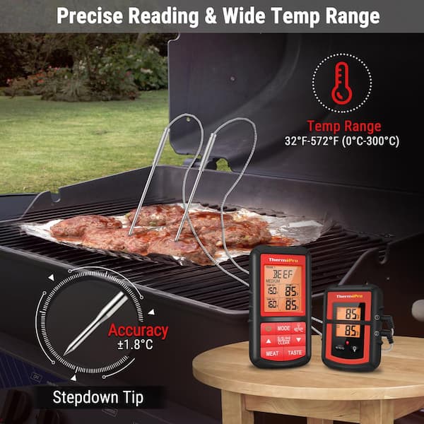 ThermoPro Wireless Meat Thermometer Digital Grill Smoker BBQ