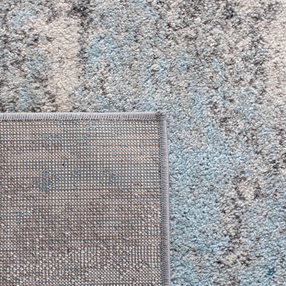 Grey and Blue Abstract Square Washable Area Rug