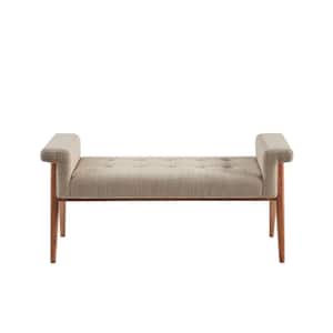 Mason Tan Tufted Accent Bench 23.5 in. H x 49.25 in. W x 19.5 in. D