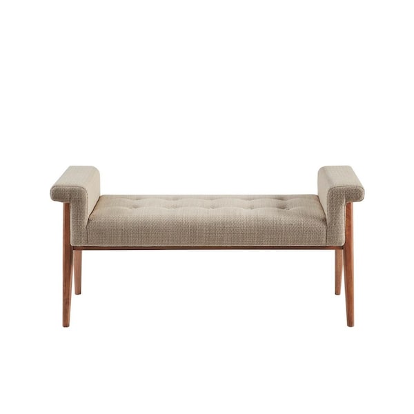INK+IVY Mason Tan Tufted Accent Bench 23.5 in. H x 49.25 in. W x 19.5 in. D