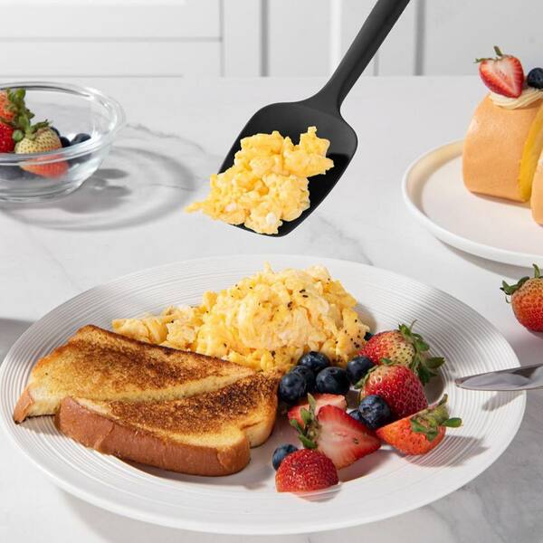 Numhew Black Silicone Spatula Set with 600 Degrees Fahrenheit Heat