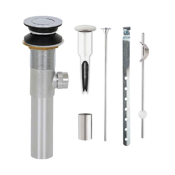 2-in-1 Easy Popup Brass Pop-Up Drain, Chrome