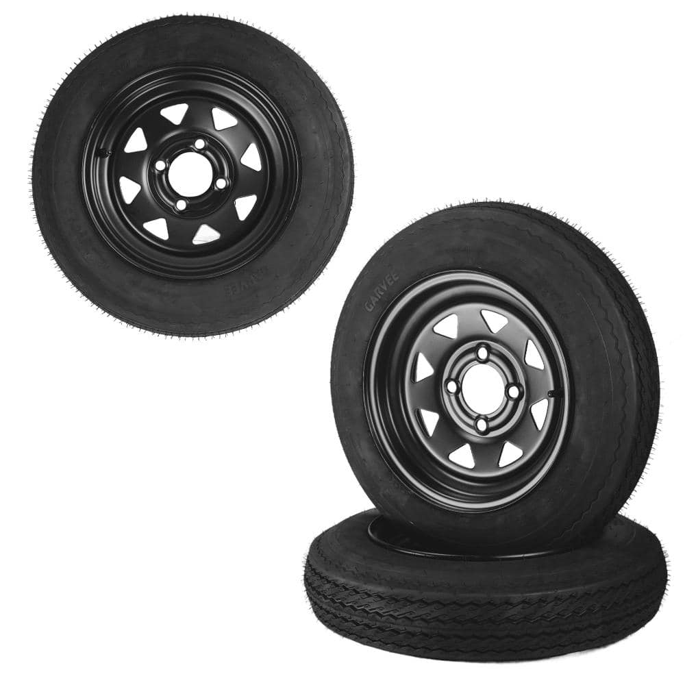 "2-Pack Trailer Tire & Wheel Set – 4.80-8 Tires, 6PR Load Range C – 8-Inch Black 5-Lug Wheels, 4.5"" PCD" price history on PriceWatchPro