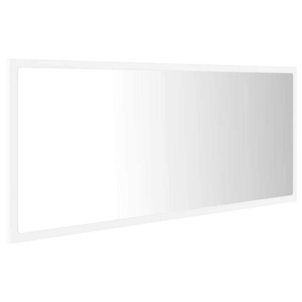 Unbranded 39.4 in. W x 14.6 in. H Rectangular Wood Framed Wall Mount LED Modern Decor Bathroom Vanity Mirror