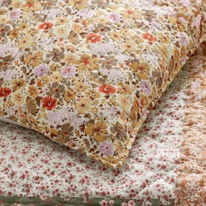 Mini Floral Garden Patchwork Multi Cotton Quilted Sham