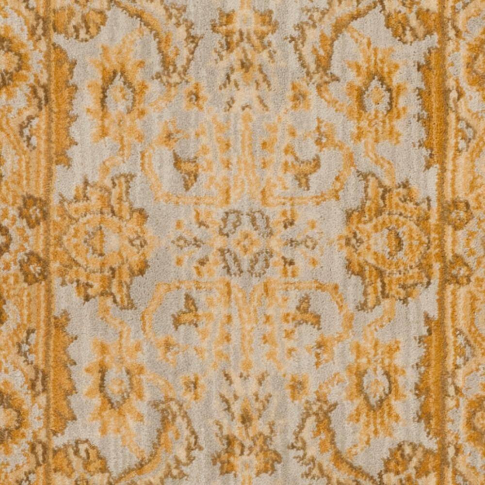 Light Blue and Gold Rectangular Synthetic Area Rug