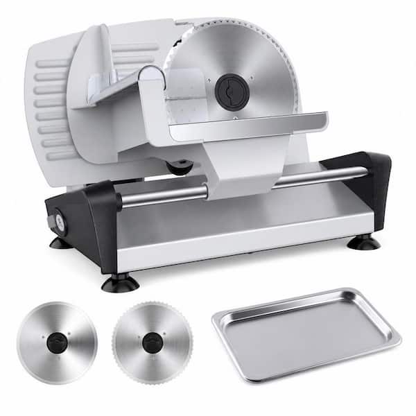 Numhew 150 W Silver Stainless Steel Meat Slicer, Electric Deli