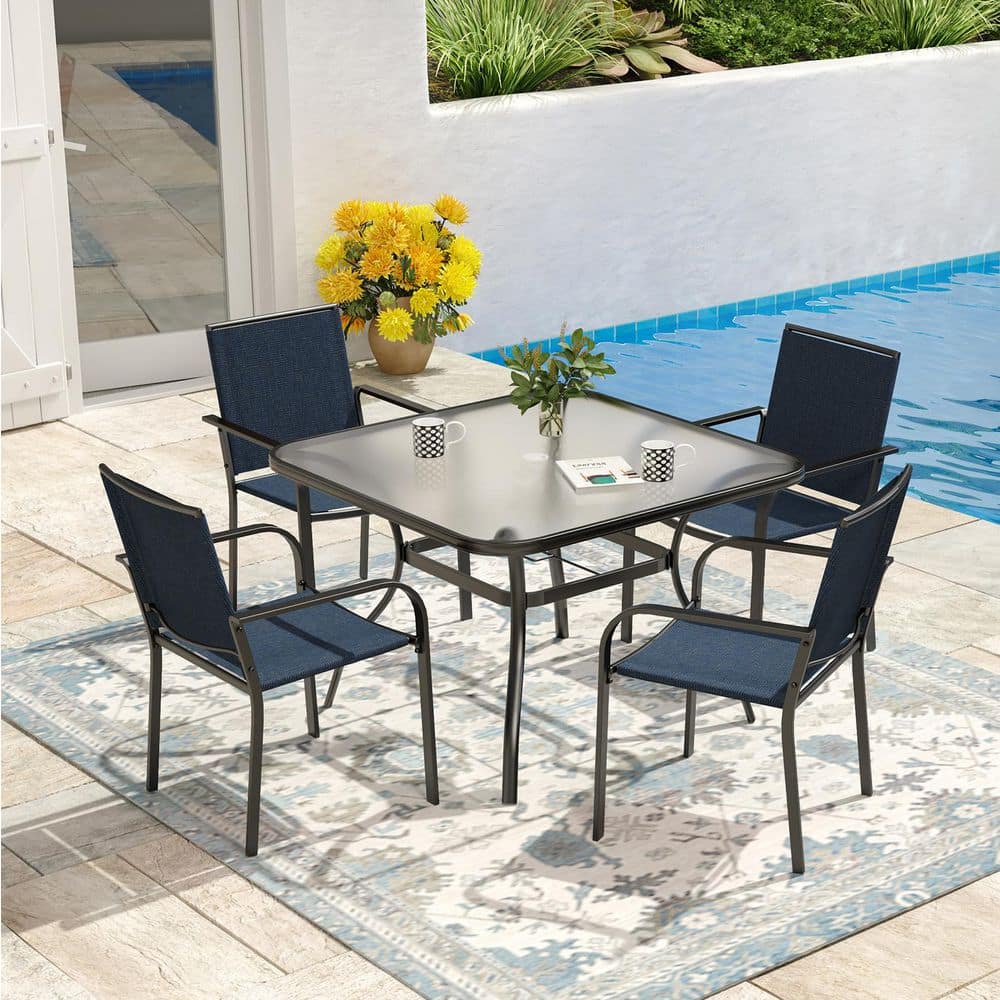 5-Piece Patio Dining Set with Tempered Glass Table price history on PriceWatchPro