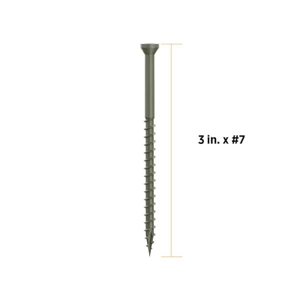 3 in. #7 ProTech Green Premium Star Drive Trim Screws (100-Count)