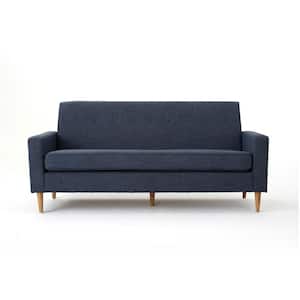 Sawyer Dark Blue Fabric 6-Seater Lawson Sofa with Square Arms