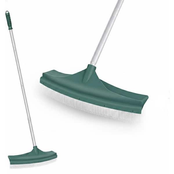 53 in. Steel Handle PBT Rake Tine Rake Adjustable 4-Section Handle Synthetic Turf Rake for Lawn Carpet Pet Hair