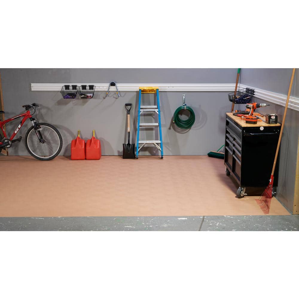 Sandstone Vinyl Garage Floor Roll with Levant Texture