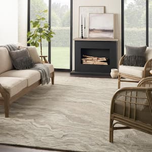 Graceful Grey 8 ft. x 10 ft. Abstract Contemporary Area Rug