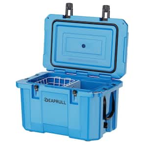 Denjol Light Blue 30 qt. Portable Chest Cooler with Lid Lock