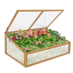 EAGLE PEAK 39.4 in. W x 25.2 in. D x 15.7 in. H Garden Cold Frame ...