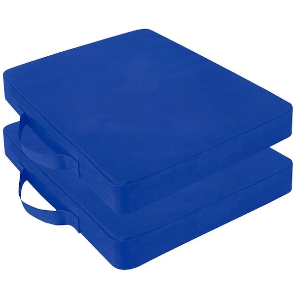 2-Pack Blue Multi-Functional Stadium Seat Cushions, Waterproof Oxford Filled with High Resilence Sponge