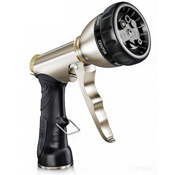 Heavy Duty Metal Garden Hose Sprayer High Pressure 7-Spray Patterns Leak Proof Ergonomic Water Nozzle