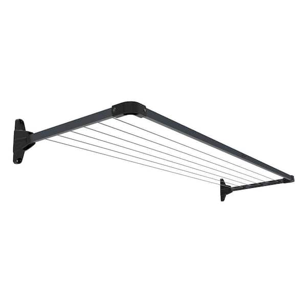 Mk2 Slim Iron Gray 8x88x22 Metal Wall Mounted Drying Rack-42.7 Feet Drying Space, with Accessories