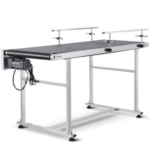 Belt Conveyor 59 in. x 24 in. Conveyor Table Motorized Belt Conveyor for Inkjet Coding Applications (Double Guardrail)