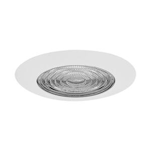 6 in. White Recessed Plastic Shower Trim with Glass Fresnel Lens