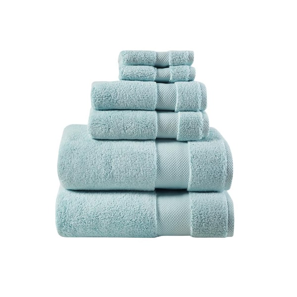 Splendor 6 Piece 100% Cotton Towel Set Madison Park Signature Blue