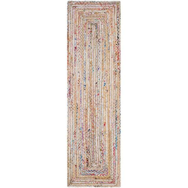 SAFAVIEH Cape Cod Beige/Multi 2 ft. x 6 ft. Striped Border Runner Rug