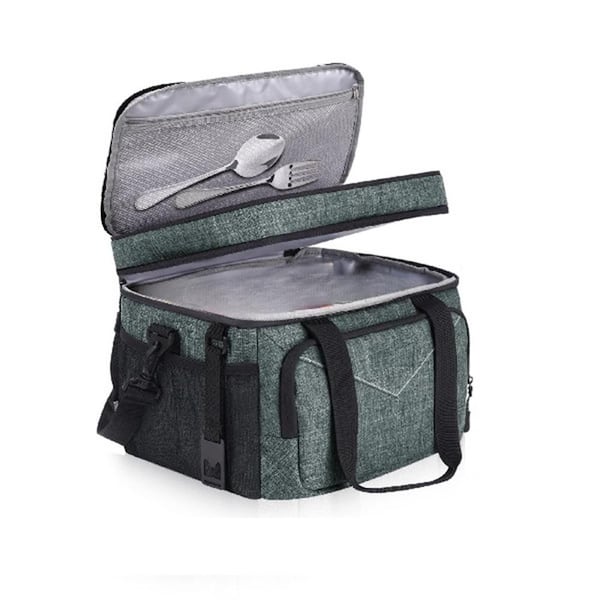 19.3 qt. Capacity Double Layer Insulated Soft-Side Cooler Leakproof with Adjustable Shoulder Strap-Black