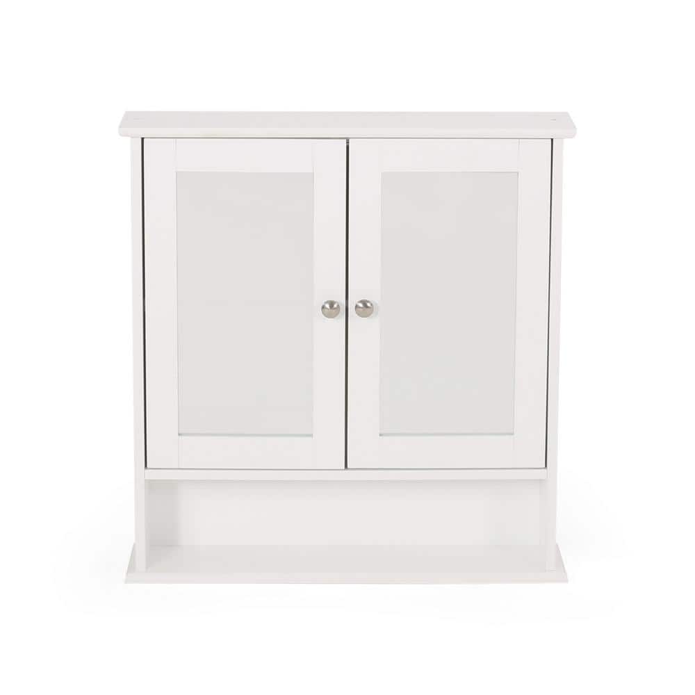 22.25 in. W x 23 in. H Rectangular MDF Medicine Cabinet with Mirror and Ope