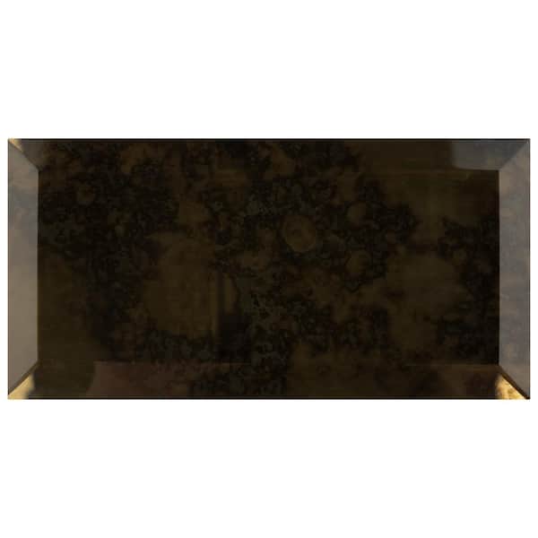 Merola Tile Lustre Beveled Antique Gold 3 in. x 6 in. Glass Wall Tile (10.4 sq. ft./Case)