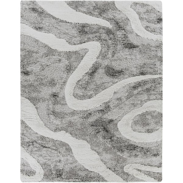 Livabliss Alta Shag Charcoal Abstract 8 ft. x 10 ft. Indoor Area Rug