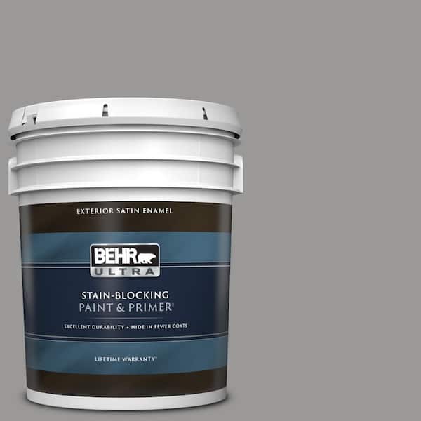 BEHR ULTRA 5 gal. Home Decorators Collection #HDC-NT-10A Dolphin Gray Satin Enamel Exterior Paint & Primer
