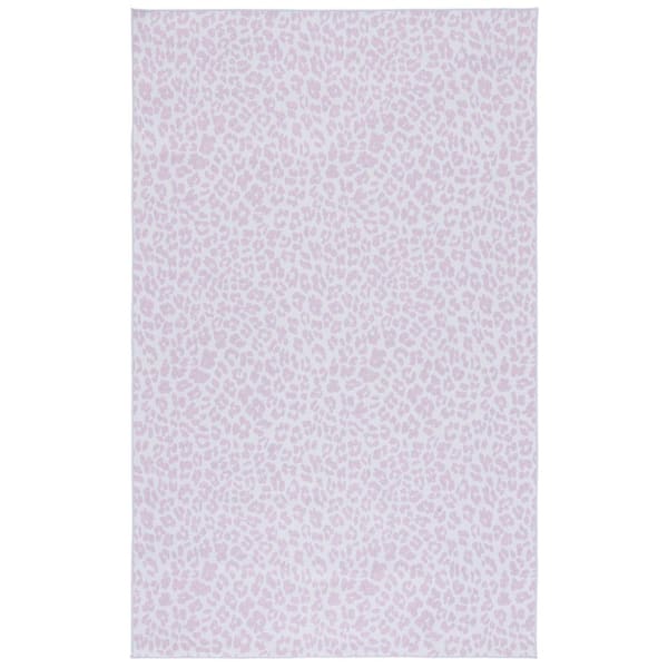 SAFAVIEH Faux Hide Ivory/Pink 4 ft. x 6 ft. Machine Washable Animal Print Area Rug