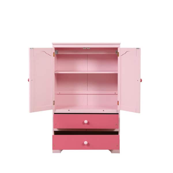 Unbranded 31.3 in. W x 16 in. D x 51 in. H Bathroom Pink Linen Cabinet