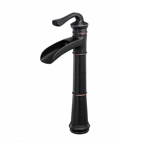 Unbranded Single Handle Single Hole Waterfall Bathroom Vessel Sink Faucet With Supply Line in Oil Rubbed Bronze
